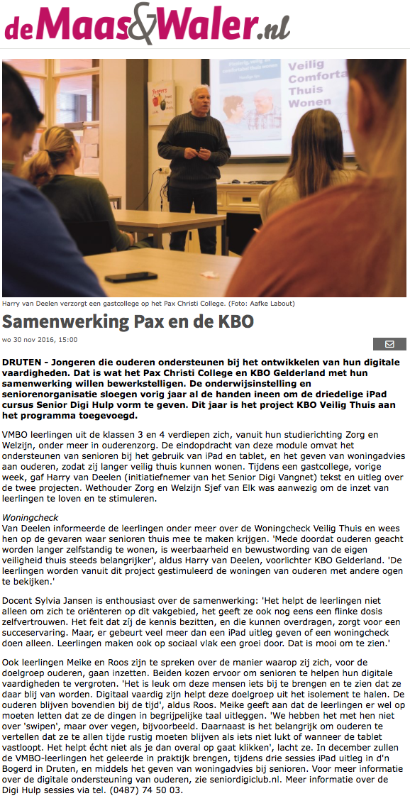 Samenwerking Pax en de KBO
