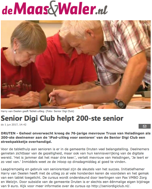 Senior Digi Club helpt 200-ste senior